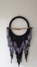 Load image into Gallery viewer, Black dreamcatcher with driftwood and feathers